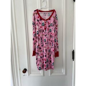 Little blue house women’s pink winter graphic long sleeve nightgown XS